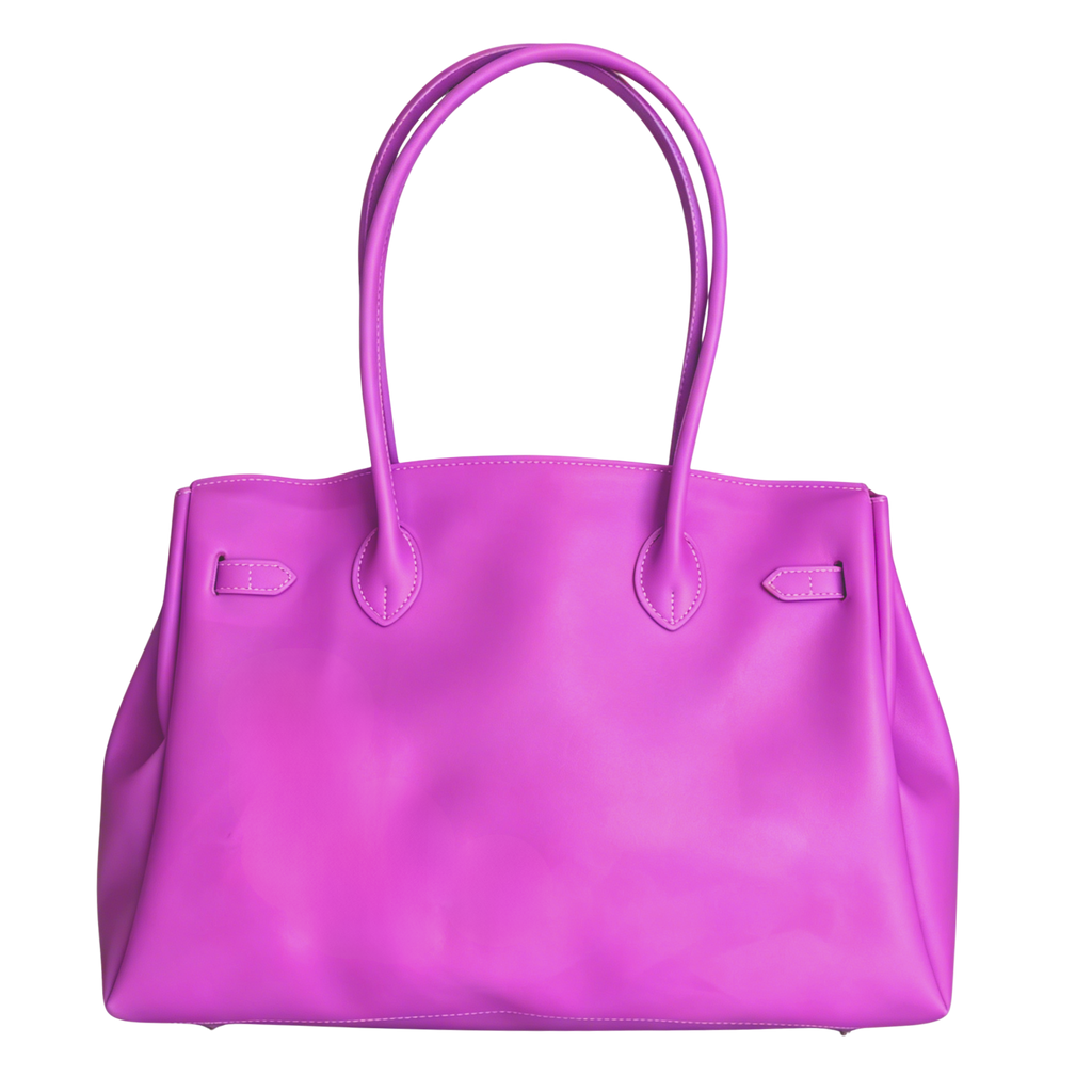 Pink handbag on a white background