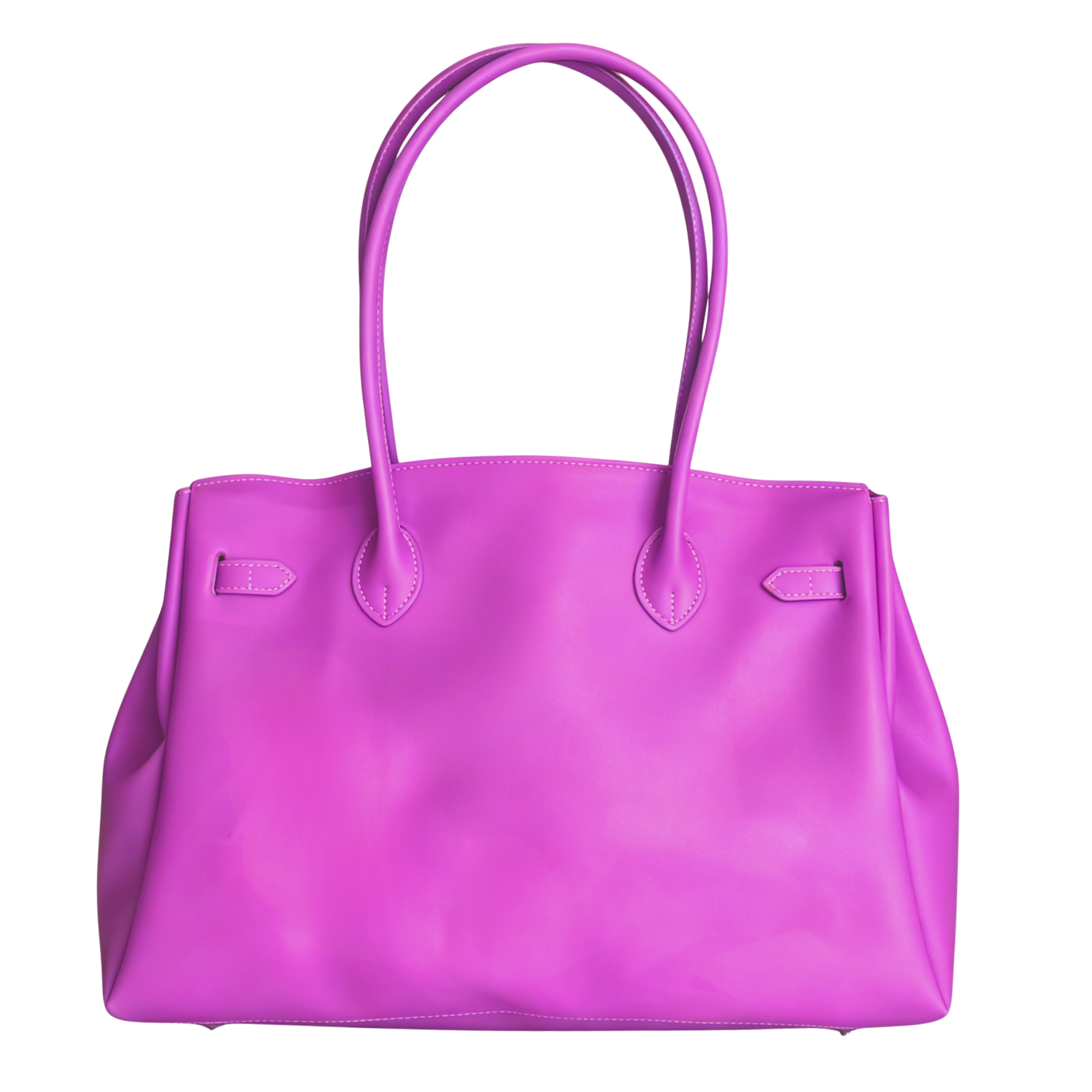 Pink handbag on a white background