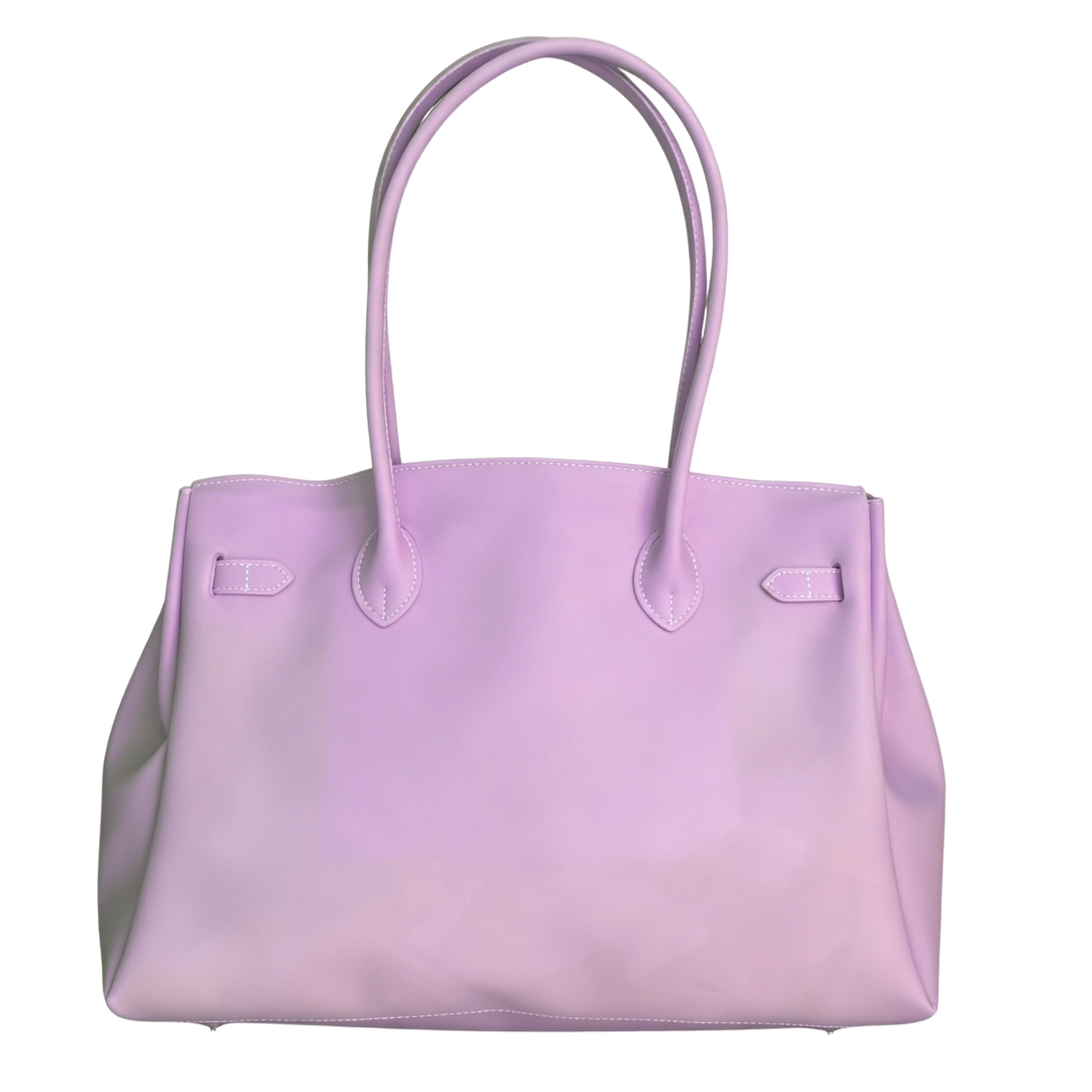 Pink handbag with on a white background