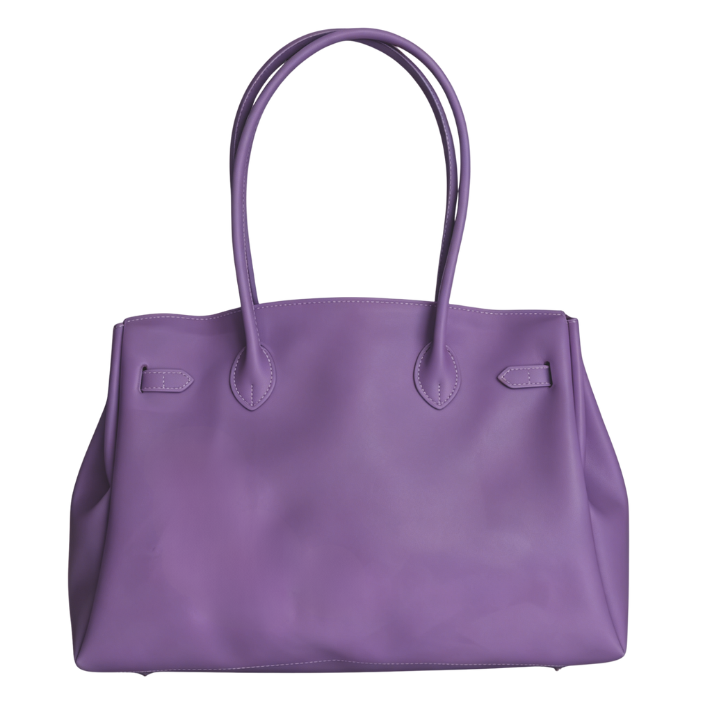 Purple handbag on a white background