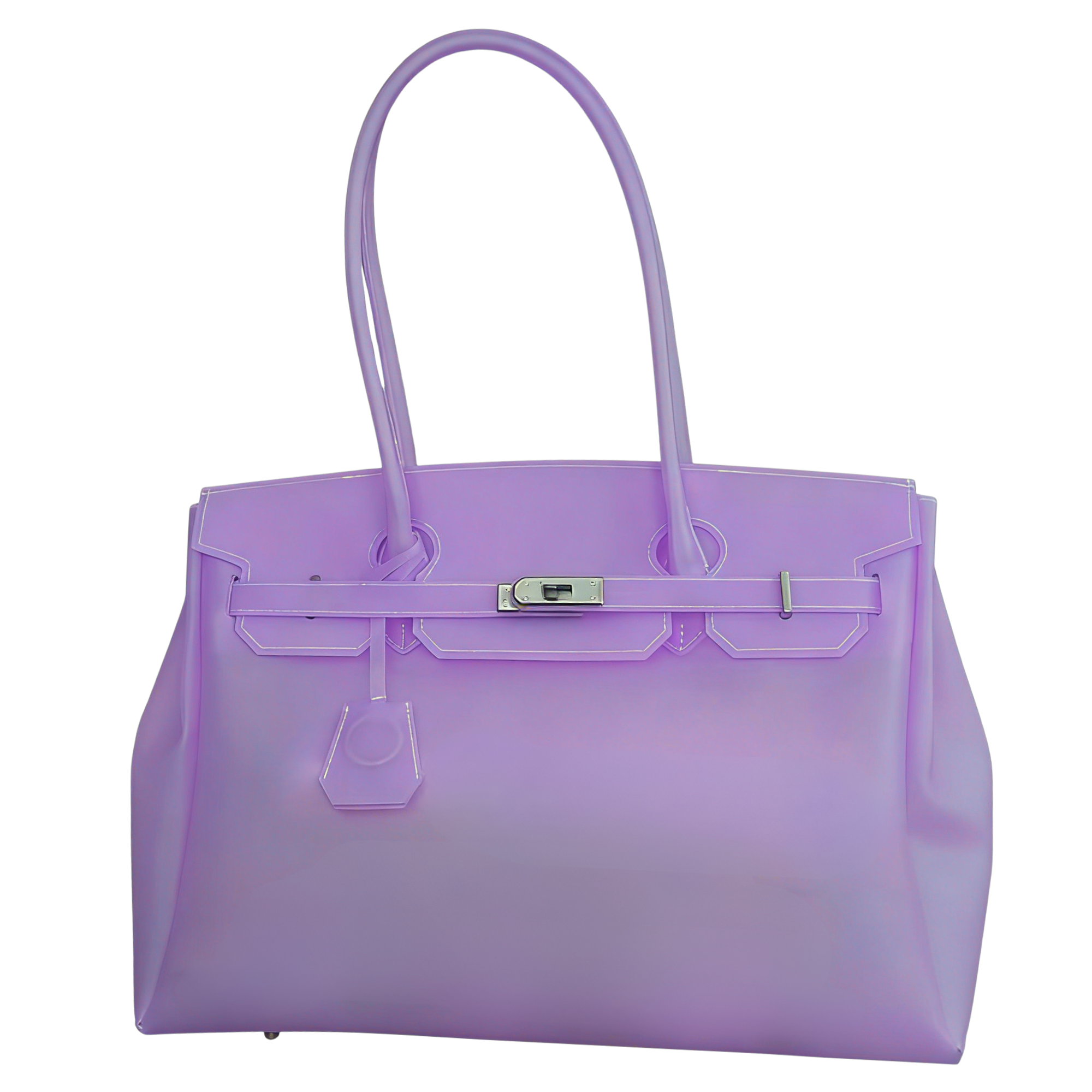 Purple handbag on a white background
