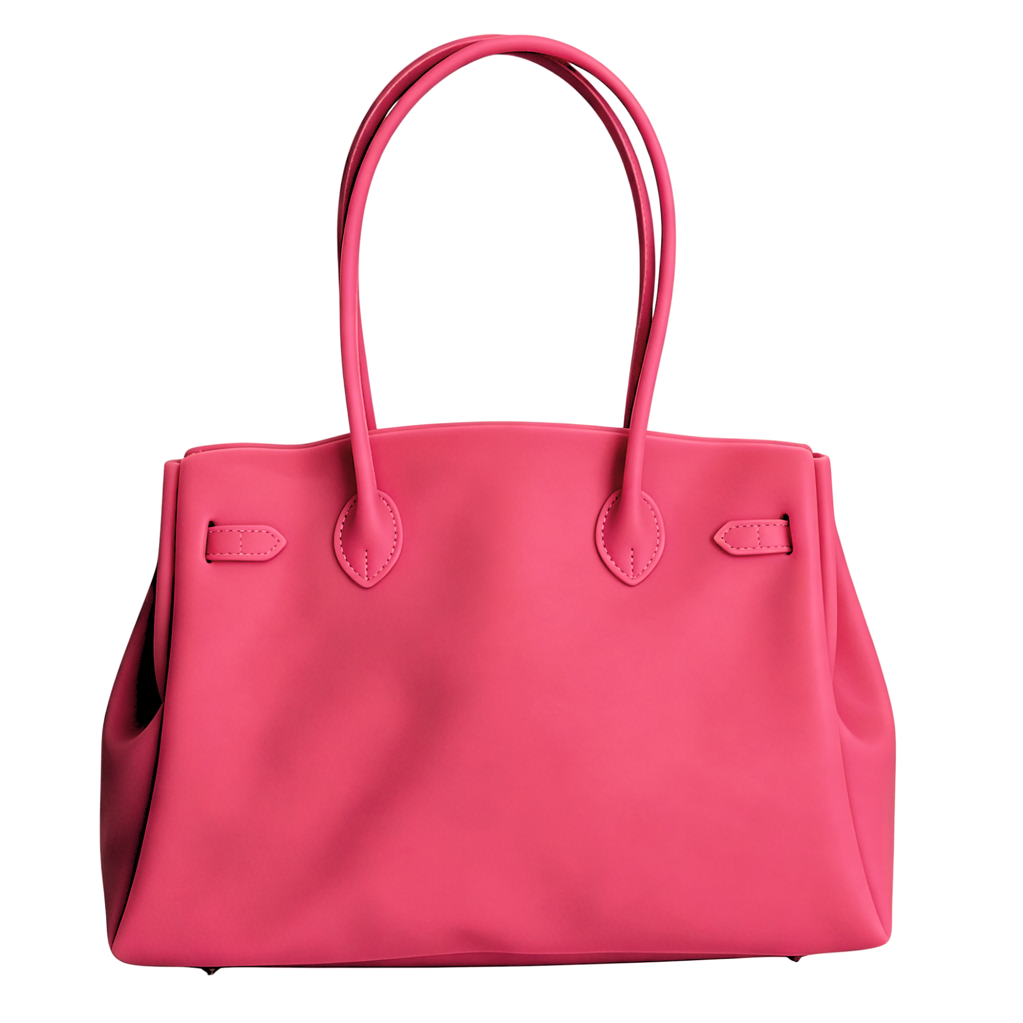 Pink handbag on a white background