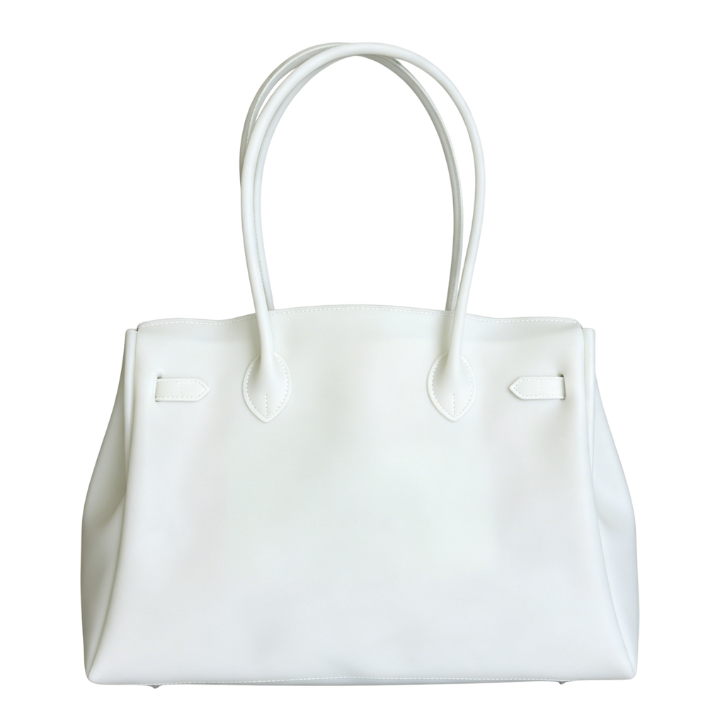White handbag on a white background