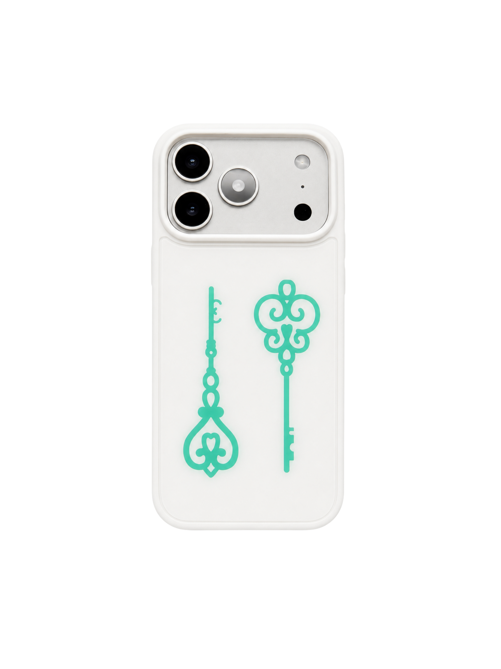 Mint Charm Key MagSafe iPhone Case Twin Charm Keys matte finish front view